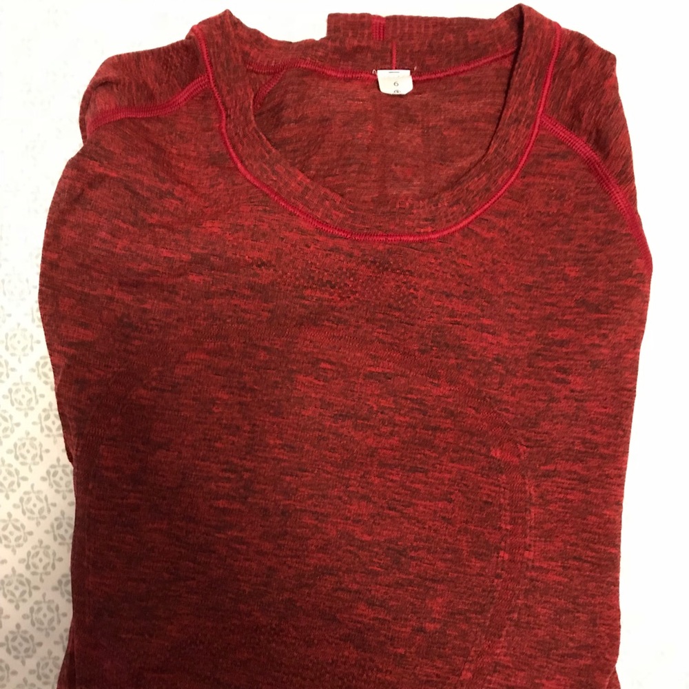 Maroon Lululemon Swiftly Tech Long Sleeve Crew